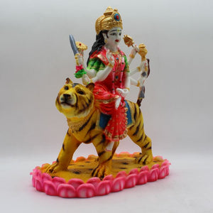 Ambe Mata Statue/ Durga Mata Murati / Durga Idol. Shakti Statue-Ambe Ma Idol Office-White Painted Bengali Durga Maa Murti-Durga Ma Idol-Ambe Maa Statue-Durga.AMBE MA HINDU Goddess  Statue Figurine Mataji Shakti Maa Ambaji