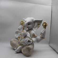 Load image into Gallery viewer, Ganesh Ganesha Ganpati Ganapati Hindu God Hindu God Ganesh fiber idolWhite