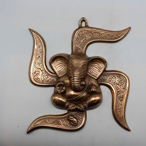 Lord Ganesha Wall Hanging -For Home Decor, Housewarming Gift, Hindu God of Luck..Metal Lord Ganesha Frame Wall Hanging Showpiece