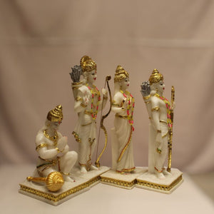 Ram Darbar, Ram Family, Ram,Sita,Laxman,Lakshman,Hanuman idol, statueWhite