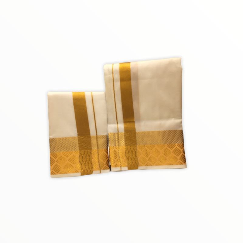 Men's Traditional Veshti / Dhoti / Vasti with Angavastram