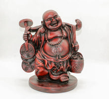 Load image into Gallery viewer, Buddha Figurine Lucky Laughing Buddha Statue Red Fiber Home Decorations