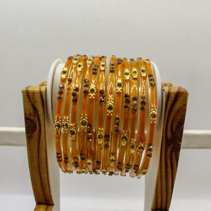 Indian Glass Bangles Set Of 12-Stone Work Women Girl Wedding Special Bangles