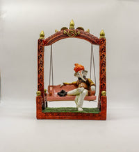 Load image into Gallery viewer, Indian Fiber Lord Ganesha jula Statue for Home &amp; office decor, temple, diwali Pooja