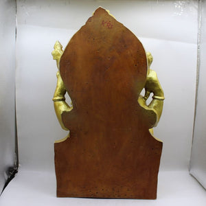 Ganesh Ganesha Ganpati Ganapati Hindu God Hindu God Ganesh fiber idolGold color