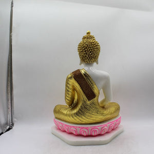 Buddha Sitting Medium,showpiece Decorative Statue Figurine God GiftWhite,Gold