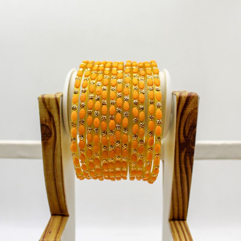 Indian Glass Bangles – Raised Dot Pattern, Set of 12