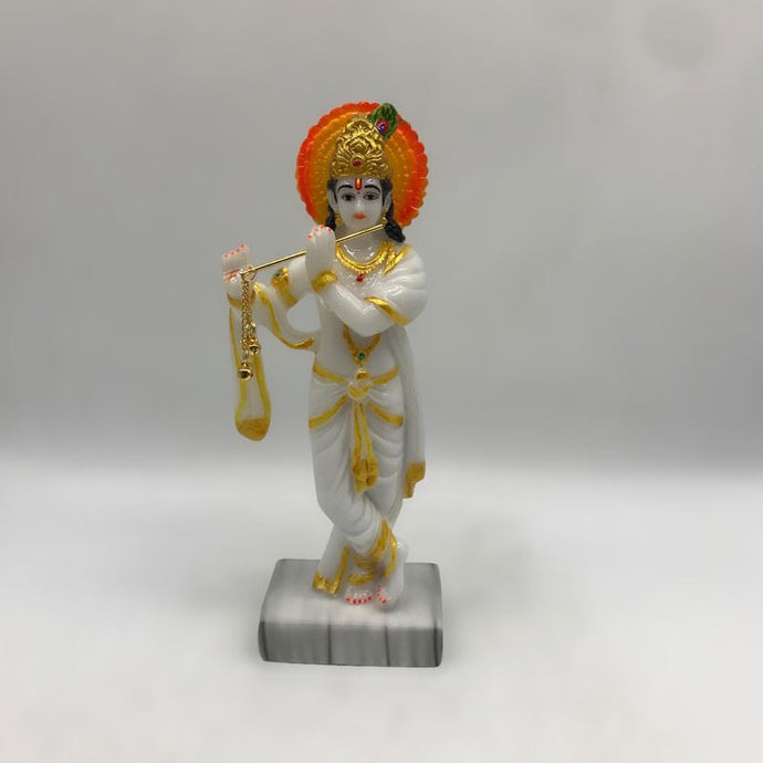 Lord Krishna Kanha Balgopal Shyam Madhava Murari Mohan Statue decoreWhite