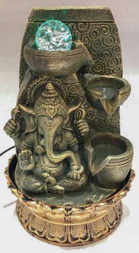 Ganesh Water Fountain Ganesha Zen Meditation Indoor Waterfall  Rolling Ball