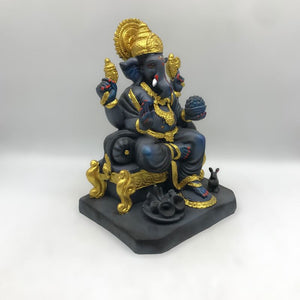 Ganesh Ganesha Ganpati Ganapati Hindu God Hindu God Ganesh fiber idol Grey