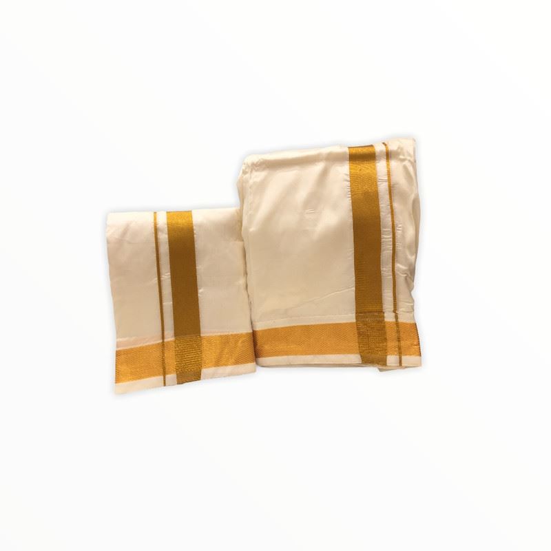 Men's Traditional Veshti / Dhoti / Vasti with Angavastram