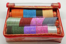 Load image into Gallery viewer, 3 Roll Bangle Bracelet Cover Bag INDIAN Chudi Kangan Watch Travel Cases Storage