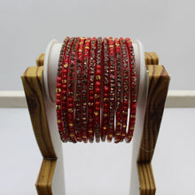 Load image into Gallery viewer, Indian Glass Bangles Set Of 12-Stone Work Women Girl Wedding Special Bangles