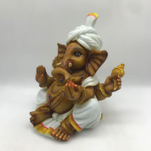 Load image into Gallery viewer, Ganesh Ganesha Ganpati Ganapati Hindu God Ganesh fiber idol Brown White