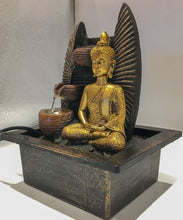 Load image into Gallery viewer, Gautam buddhaWater Fountain Grey Buddha with LED Light Indoor Water Fountain