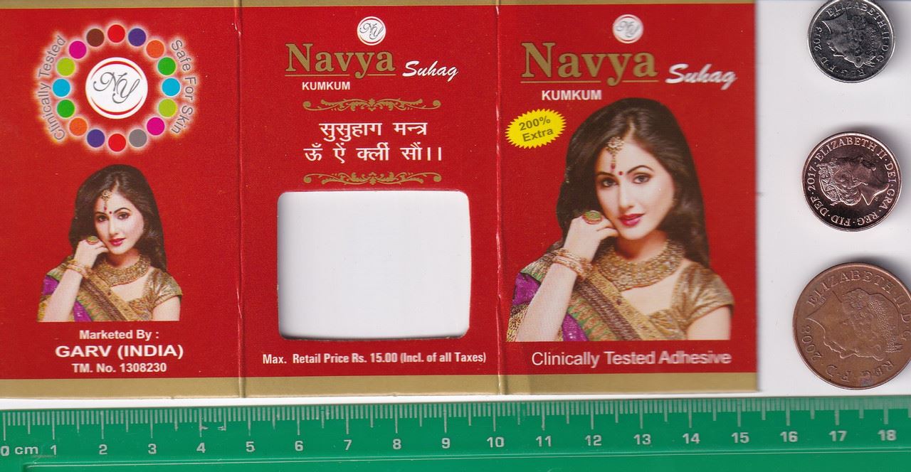 Coloured Bindi round Forehead Tika, Face Jewels Body Art Bollywood Bindis Self Adhesive Stickers Clinically Tested Safe for Skin - Size 3 to Size 10