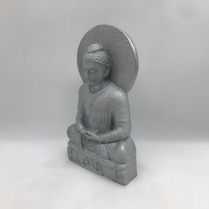 Buddha buddh buddha sitting medium Showpiece Home decore Silver