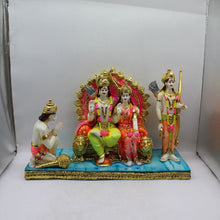 Load image into Gallery viewer, Ram Darbar Ram Sita Lakshman Hanuman Fiber Idol Multi Color