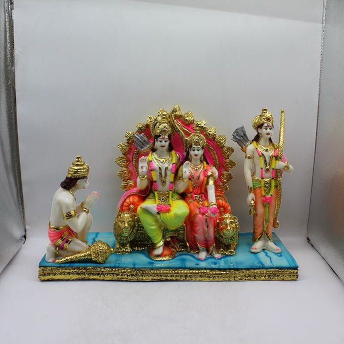 Ram Darbar Ram Sita Lakshman Hanuman Fiber Idol Multi Color