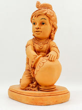 Load image into Gallery viewer, Lord Krishna Hindu God Statue Idol, Sitting statue of lord Krishna, KRISHNA GOPALA HERE ANTIQUE MINI STATUE HINDU POOJA TEMPLE
