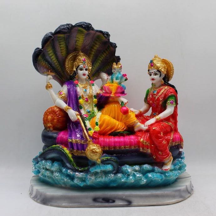 Lakshmi & vishnu, vishnu-laxmi Statue, vishnu laxmi idol Multi Colour