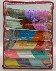6 Roll Bangle Bracelet Cover Bag INDIAN Chudi Kangan Watch Travel Cases Storage