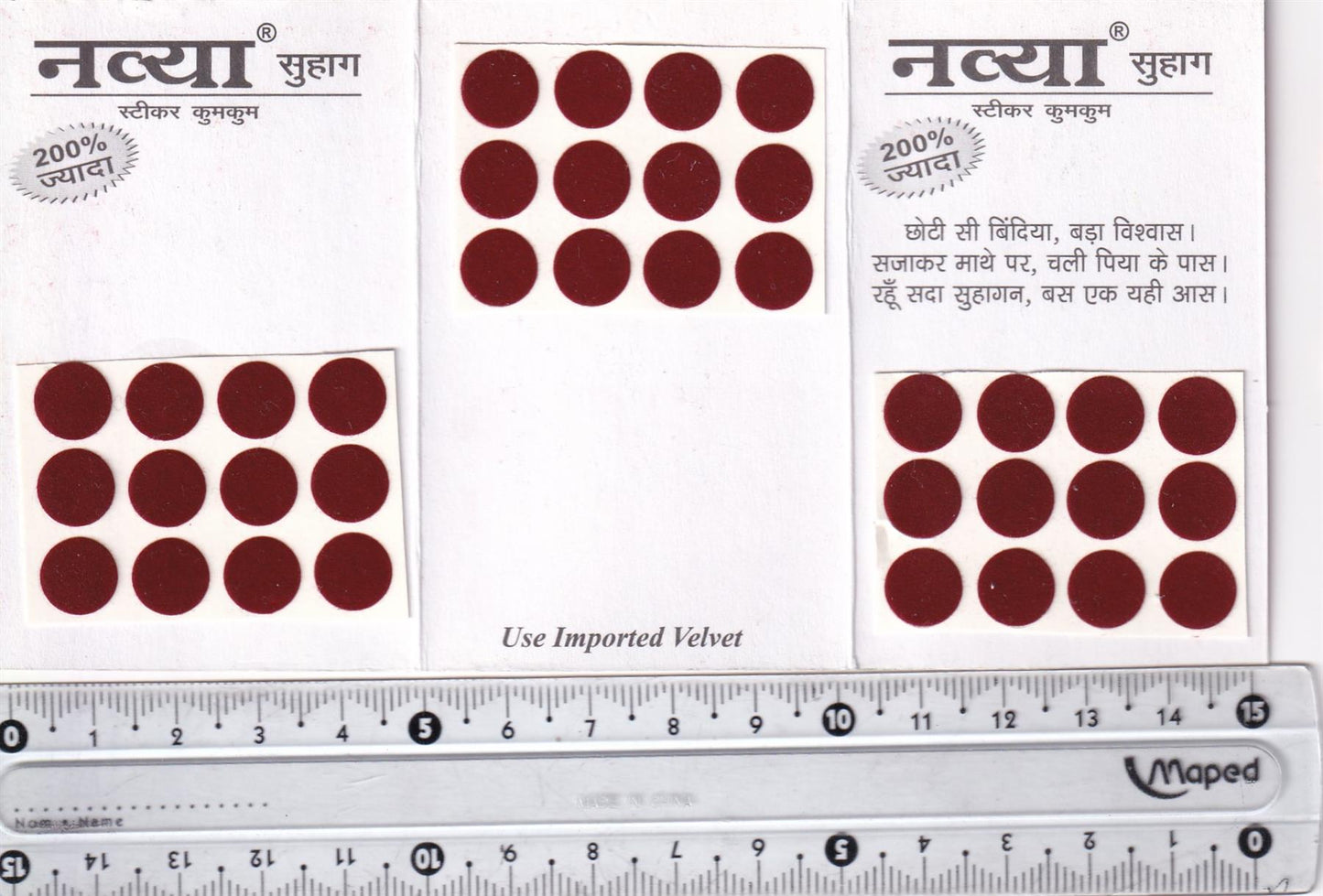 Coloured Bindi round Forehead Tika, Face Jewels Body Art Bollywood Bindis Self Adhesive Stickers Clinically Tested Safe for Skin - Size 3 to Size 10