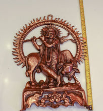 Load image into Gallery viewer, RADHA KRISHNA HANDMADE COPPER PLATED STATUE HOME DECOR METAL ART