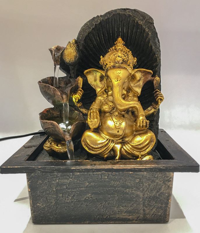 Ganesh Water Fountain Ganesha Zen Meditation Indoor Waterfall