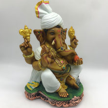 Load image into Gallery viewer, Ganesh Ganesha Ganpati Ganapati Hindu God Ganesh fiber idol Brown White