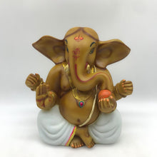 Load image into Gallery viewer, Ganesh Ganesha Ganpati Ganapati Hindu God Ganesh fiber idol Brown White