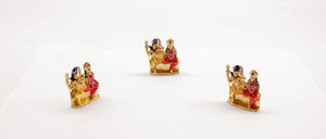LORD SHANKAR FAMILY GOLD COLOR SHANKAR CAR DASH BOARD SMALL STATUE HINDU METAL