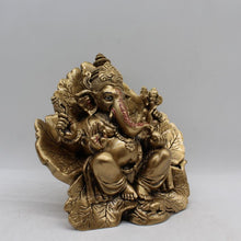 Load image into Gallery viewer, Ganesh Ganesha Ganpati Ganapati Hindu God Hindu God Ganesh fiber idolGold