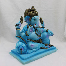 Load image into Gallery viewer, Ganesh Ganesha Ganpati Ganapati Hindu God Hindu God Ganesh fiber idol Blue