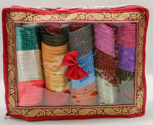 5 Roll Bangle Bracelet Cover Bag INDIAN Chudi Kangan Watch Travel Cases Storage