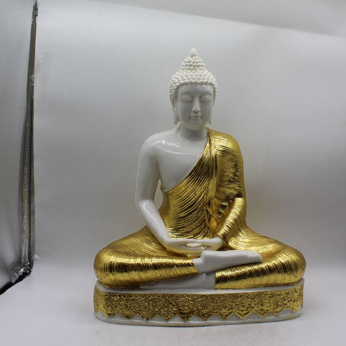 Buddha Sitting Medium,showpiece Decorative Statue Figurine God GiftWhite,Gold