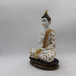 Buddha Sitting Medium,showpiece Decorative Statue Figurine God GiftWhite
