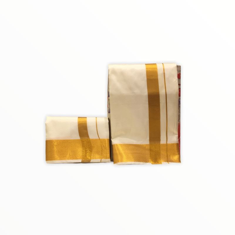 Men's Traditional Veshti / Dhoti / Vasti with Angavastram