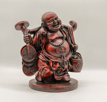Load image into Gallery viewer, Buddha Figurine Lucky Laughing Buddha Statue Red Fiber Home Decorations