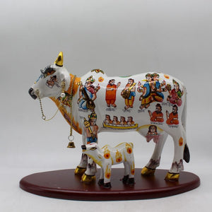 Kamdhenu Cow Gau Mata,Nandi cow Statue Kamdhenu Hindu God For Home Decor White