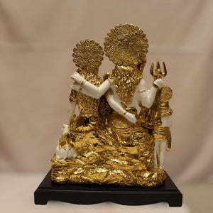 God Shiva,siva,Shankar,Mahadev,Sambhu, Bholenath, Shiv Family idolWhite-Gold