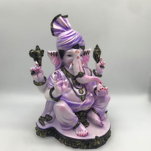 Ganesh Ganesha Ganpati Ganapati Hindu God Ganesh fiber idol Light Purple