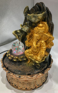 Ganesh Water Fountain Ganesha Zen Meditation Indoor Waterfall  Rolling Ball