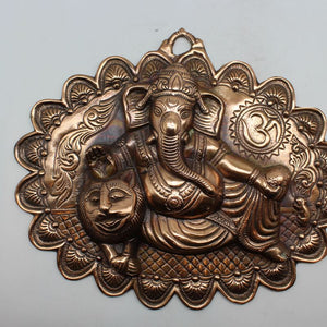 Lord Ganesha Wall Hanging -For Home Decor, Housewarming Gift, Hindu God of Luck..Metal Lord Ganesha Frame Wall Hanging Showpiece