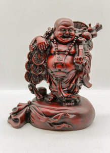 Buddha Figurine Lucky Laughing Buddha Statue Red Fiber Home Decorations