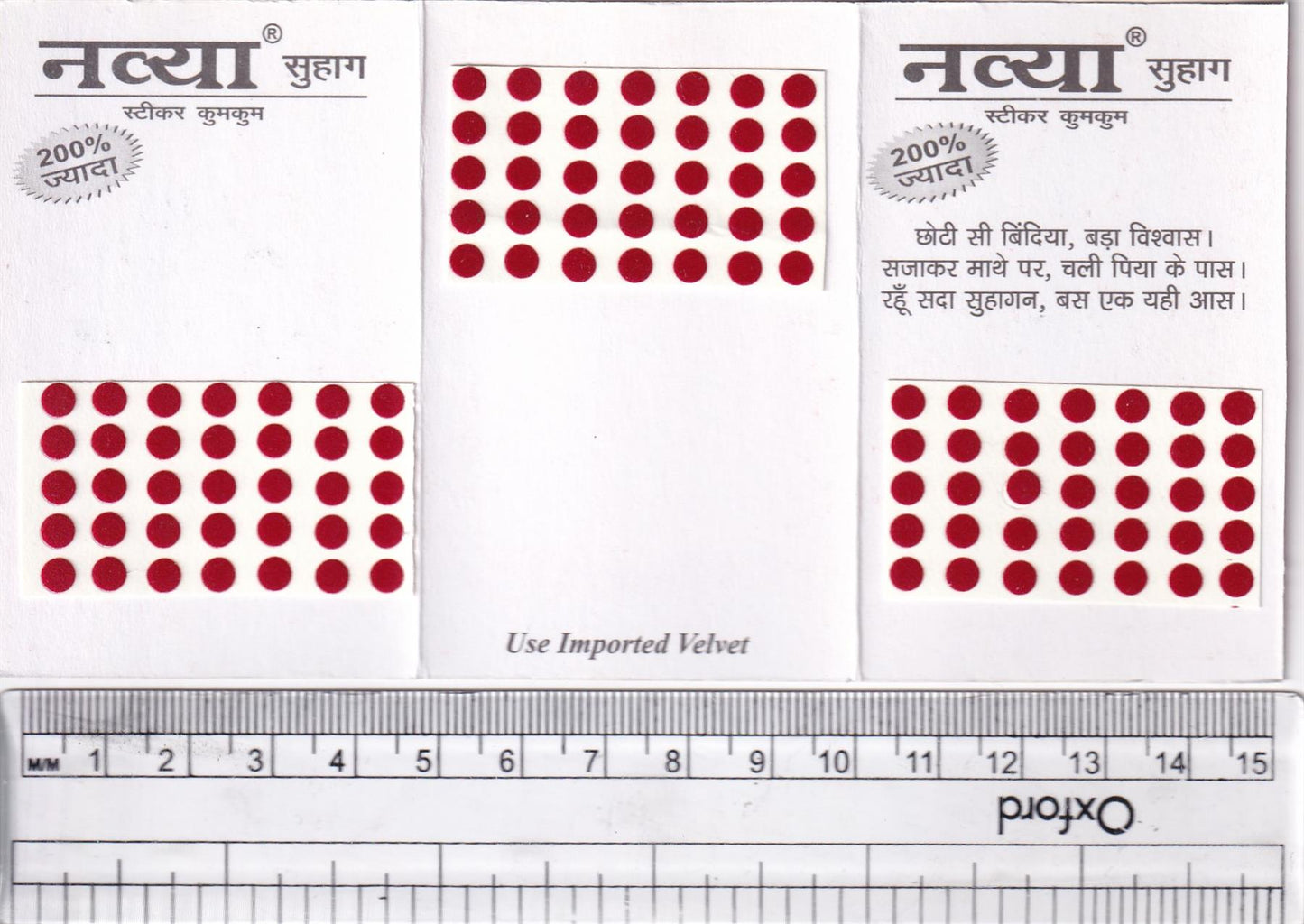 Coloured Bindi round Forehead Tika, Face Jewels Body Art Bollywood Bindis Self Adhesive Stickers Clinically Tested Safe for Skin - Size 3 to Size 10