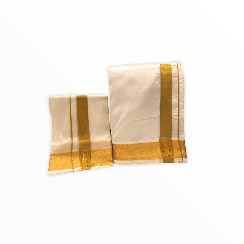 Men's Traditional Veshti / Dhoti / Vasti with Angavastram