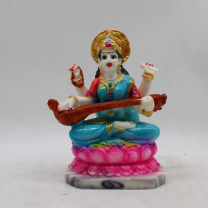 Saraswati mata God of Education Knowledge,Saraswati statue Idol Brown