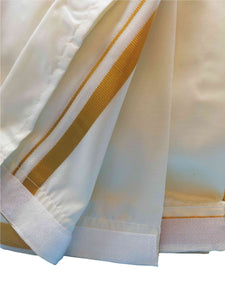 Velcron Veshti Dhoti Mundu Vatti Vetti Sattai for Men Pattu Silk Blend with Ready Angavastram Shawl