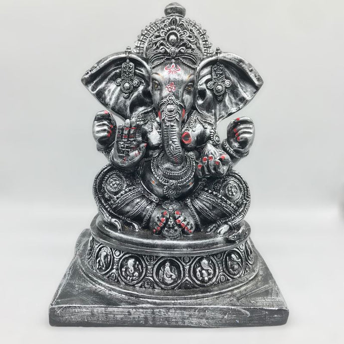 Ganesh Ganesha Ganpati Ganapati Hindu God Hindu God Ganesh fiber idol Silver